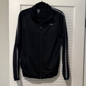 Nike Black Performance Track Jacket with Gray Stripe